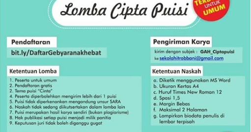 Detail Lomba Puisi 2020 Gratis Nomer 35