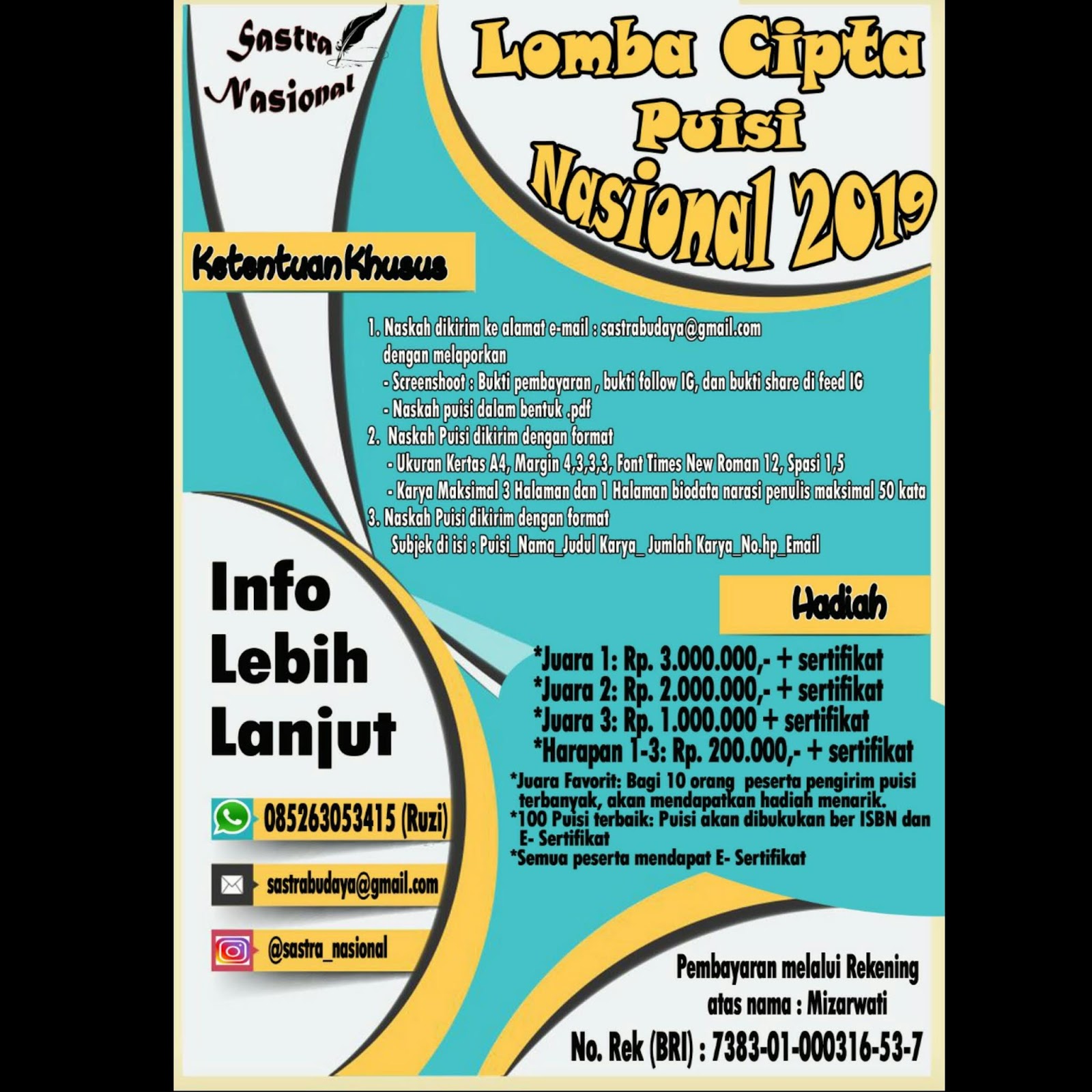 Detail Lomba Puisi Oktober 2019 Nomer 40