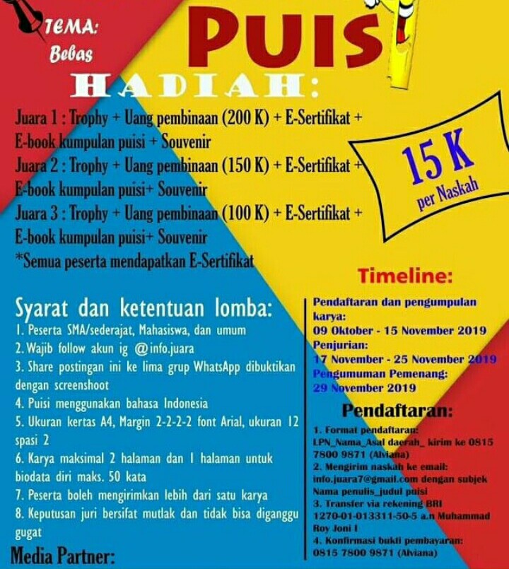 Detail Lomba Puisi Oktober 2019 Nomer 45