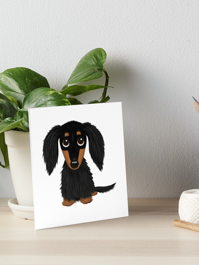 Detail Long Haired Dachshund Painting Nomer 23