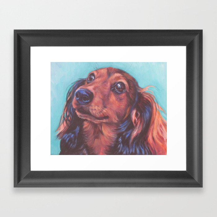 Detail Long Haired Dachshund Painting Nomer 42