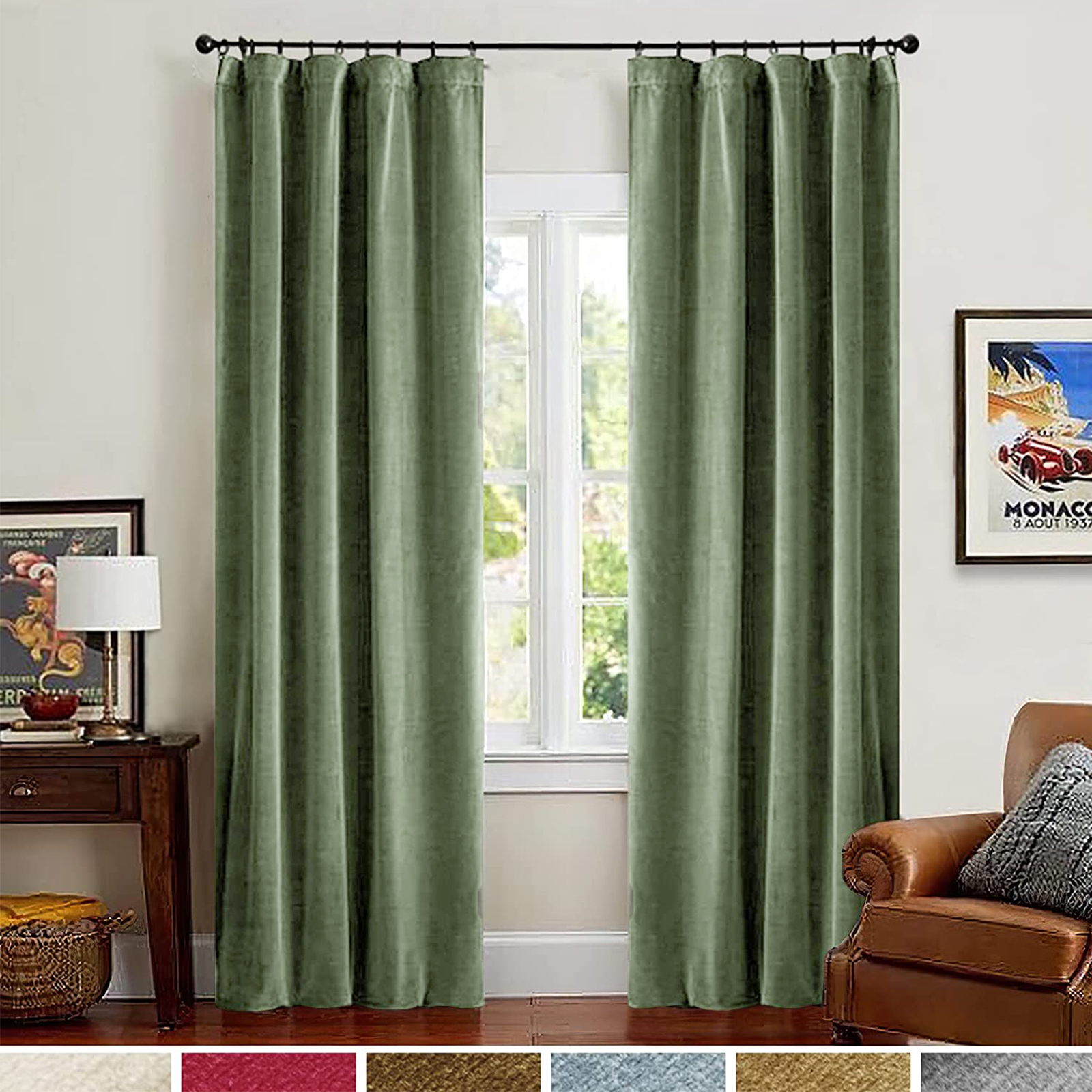 Detail Pea Green Curtains Nomer 7