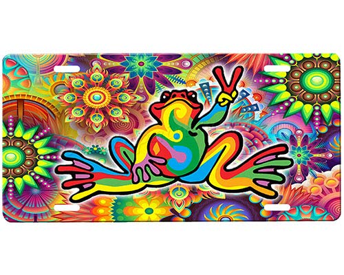 Detail Peace Frog License Plate Nomer 32