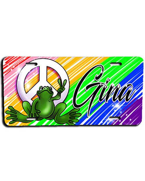 Detail Peace Frog License Plate Nomer 7