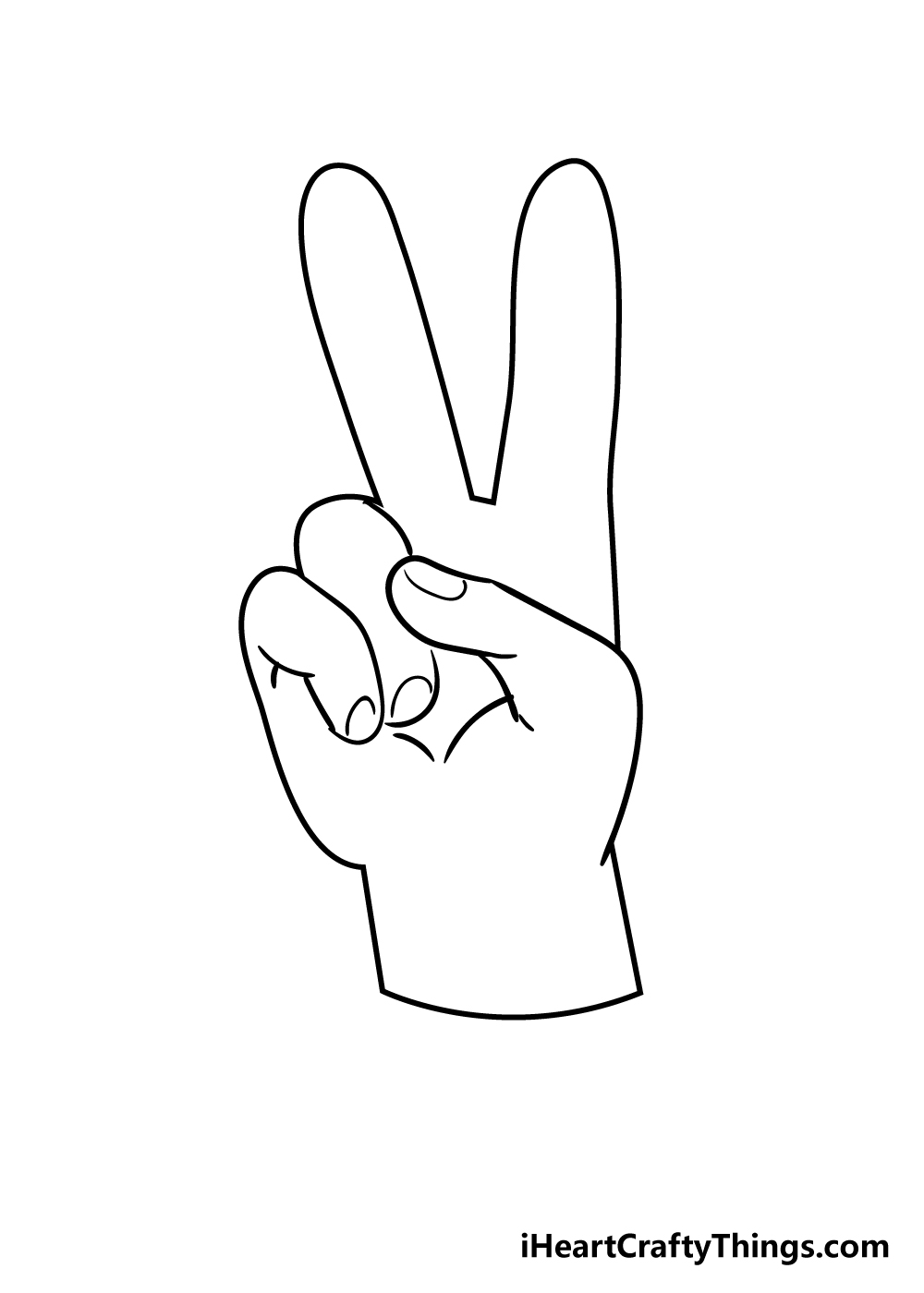 Detail Peace Sign Hands Drawing Nomer 2