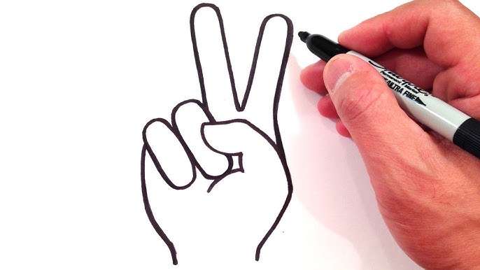 Detail Peace Sign Hands Drawing Nomer 31
