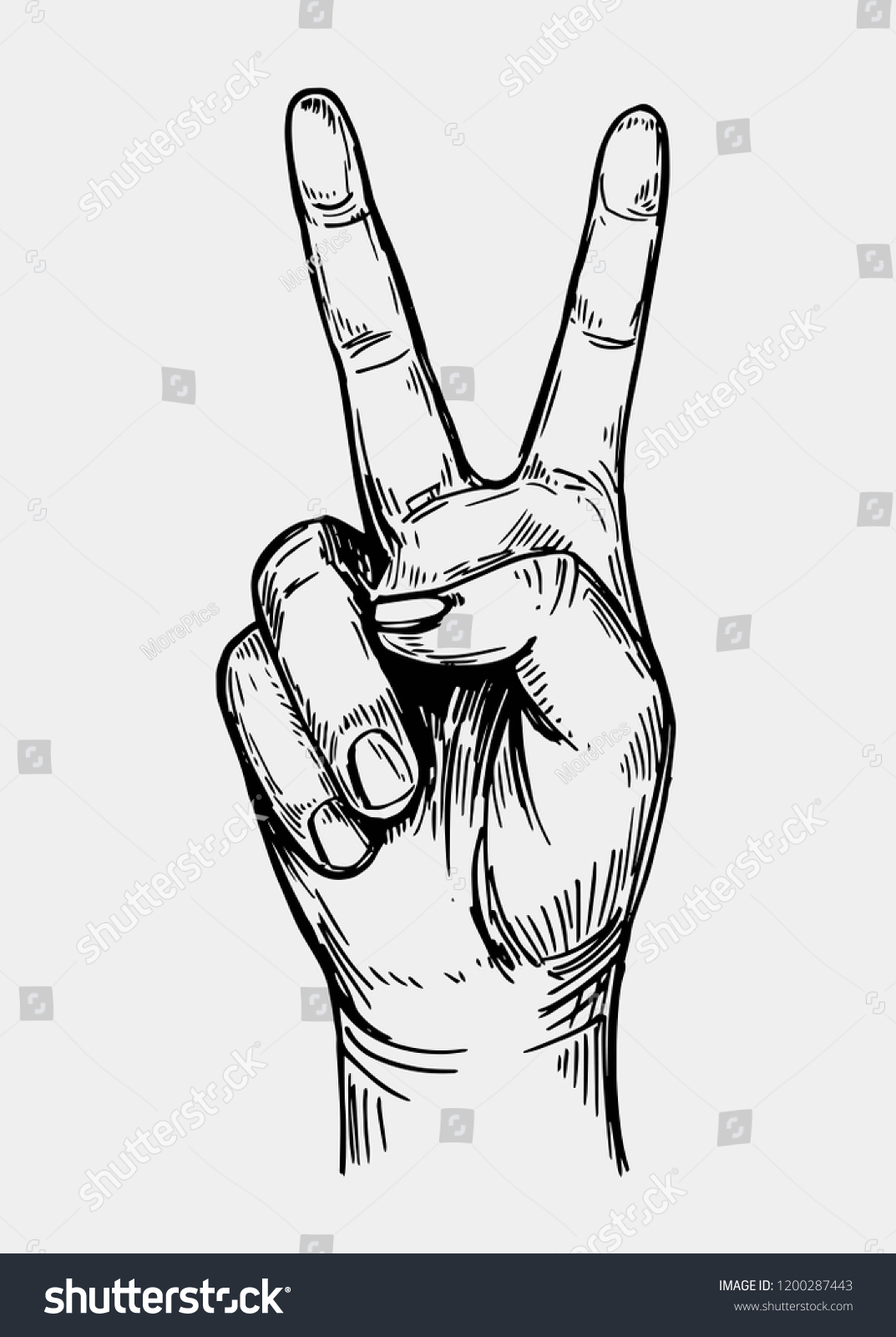 Detail Peace Sign Hands Drawing Nomer 54