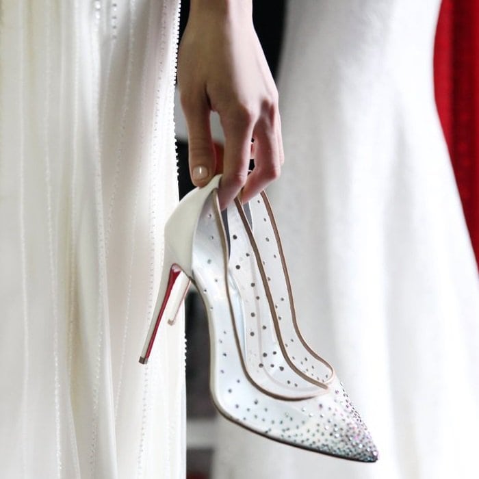 Detail Louboutin Wedding Shoes Cinderella Nomer 34