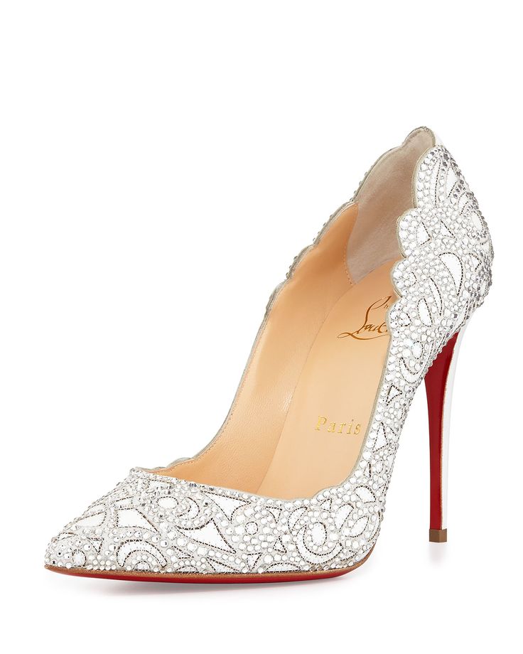 Detail Louboutin Wedding Shoes Cinderella Nomer 35