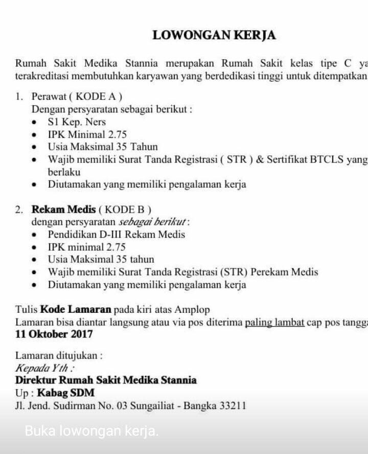 Detail Lowongan Kerja Di Rumah Sakit Pangkalpinang Nomer 15