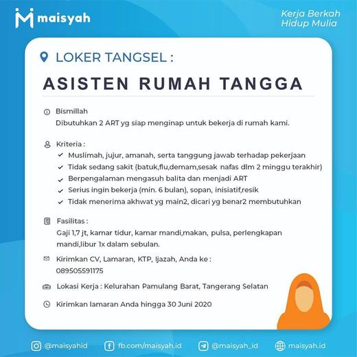 Detail Lowongan Kerja Pembantu Rumah Tangga Nomer 3