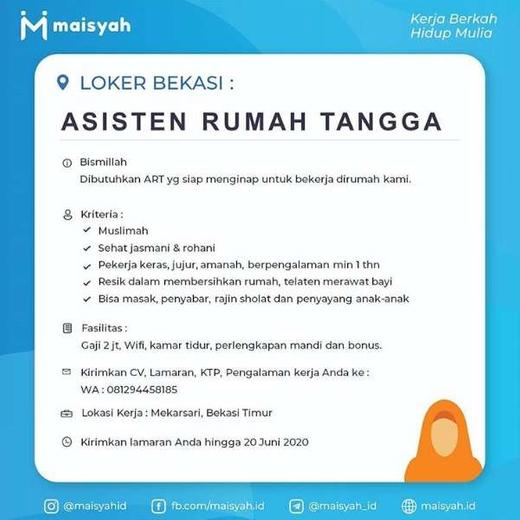 Detail Lowongan Kerja Pembantu Rumah Tangga Di Bekasi Nomer 9