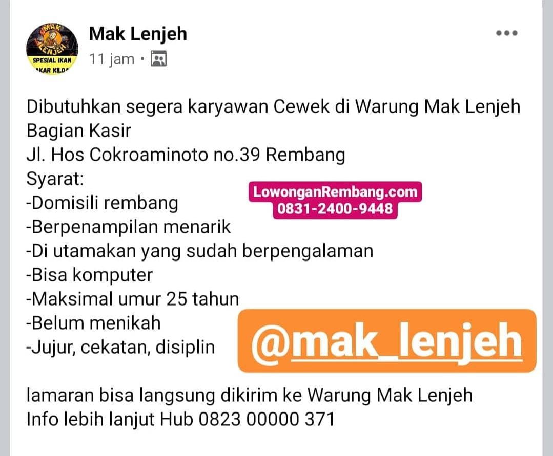 Detail Lowongan Kerja Rumah Makan Nomer 23