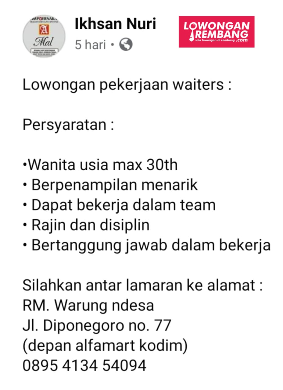 Detail Lowongan Kerja Rumah Makan Nomer 47