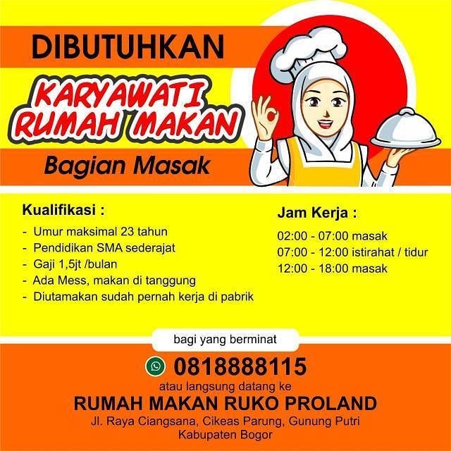 Detail Lowongan Kerja Rumah Makan Cirebon Nomer 30