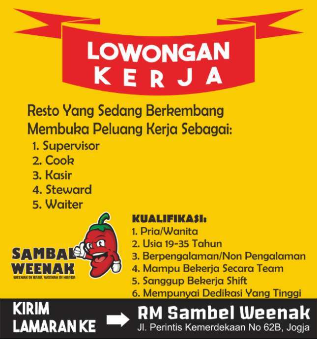 Detail Lowongan Kerja Rumah Makan Purwodadi Nomer 5