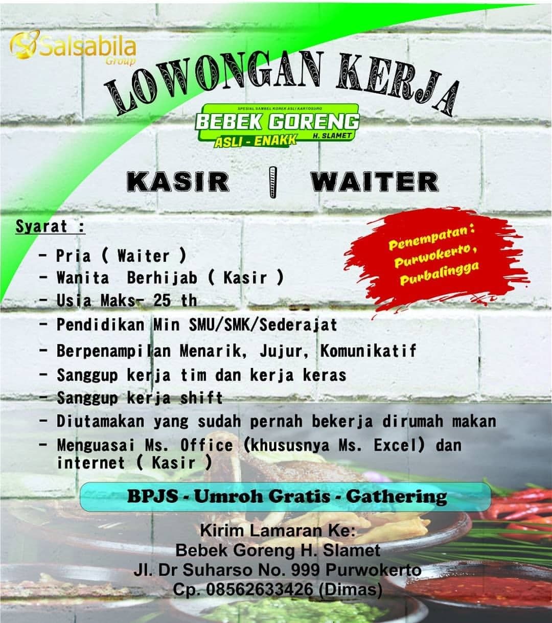 Detail Lowongan Kerja Rumah Makan Purwokerto 2019 Nomer 40