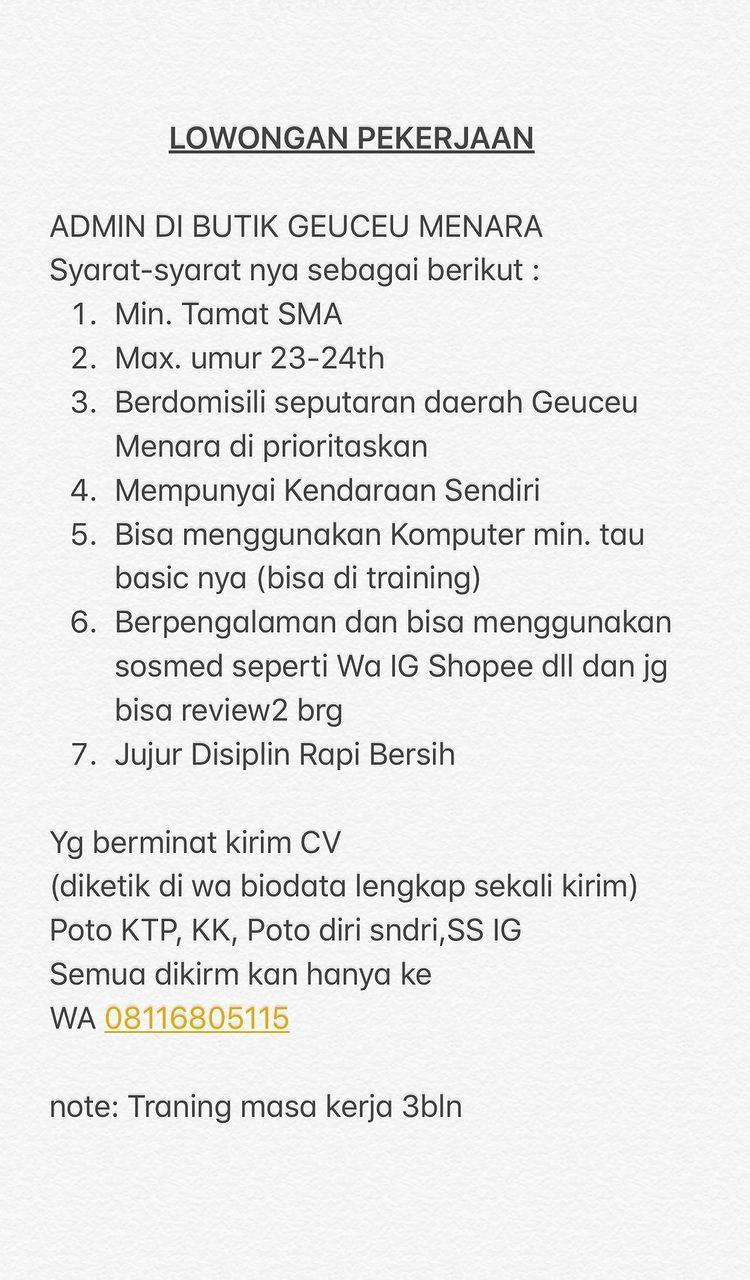 Detail Lowongan Kerja Rumah Sakit Fakinah Banda Aceh Nomer 51