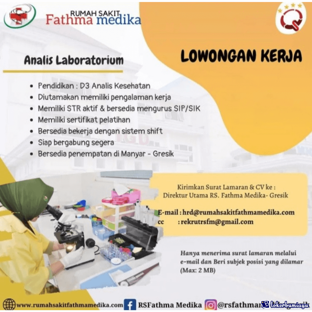 Detail Lowongan Kerja Rumah Sakit Fathma Medika Gresik 2019 Nomer 8