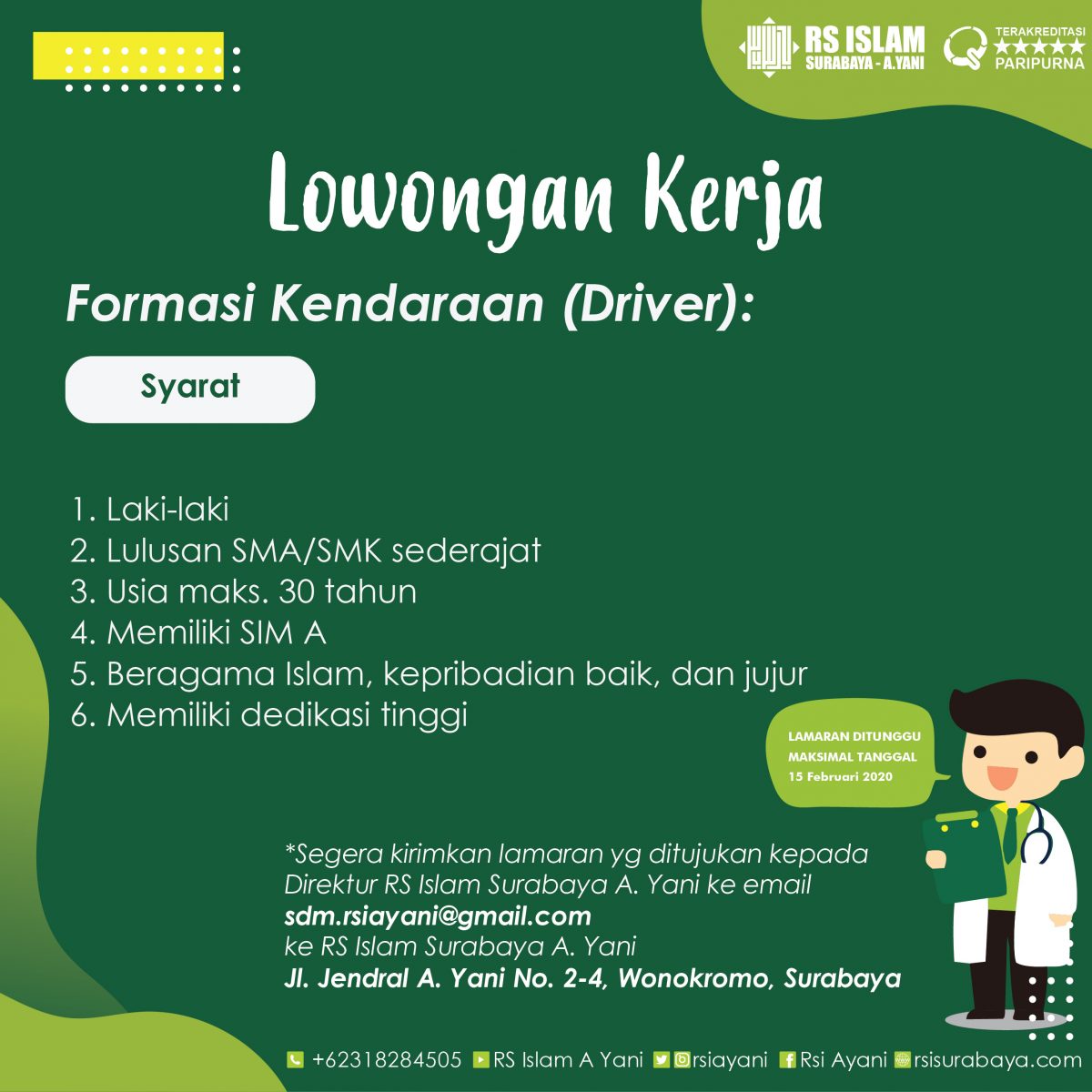 Detail Lowongan Kerja Rumah Sakit Lulusan Sma Nomer 11