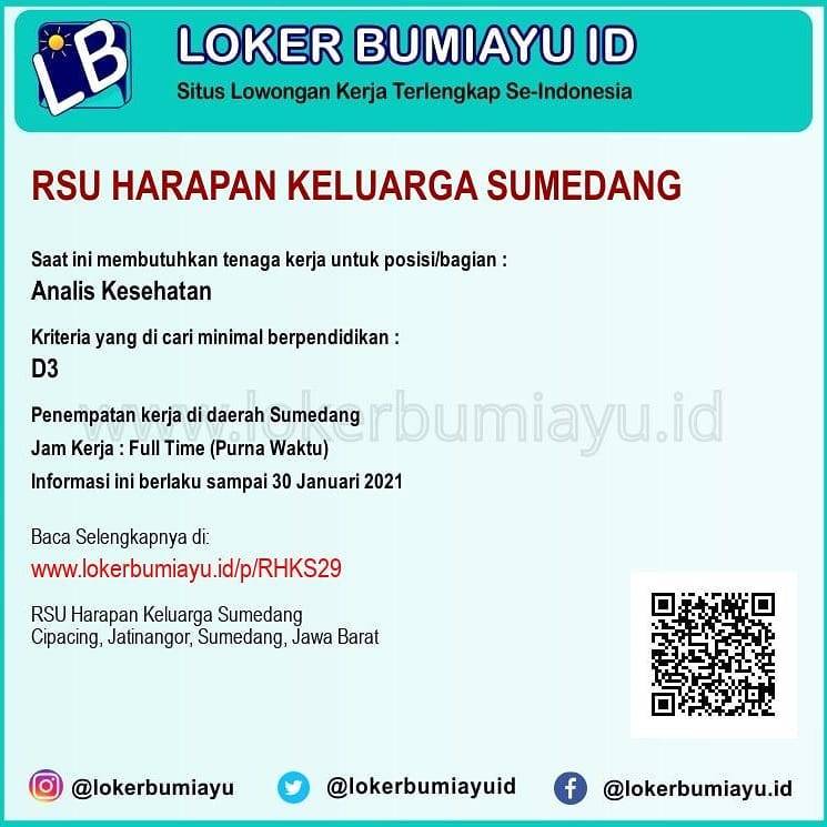 Detail Lowongan Kerja Rumah Sakit Umum Sumedang Nomer 23