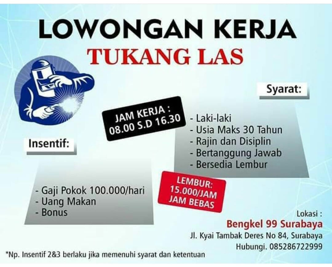 Detail Lowongan Kerja Tukang Las Nomer 3