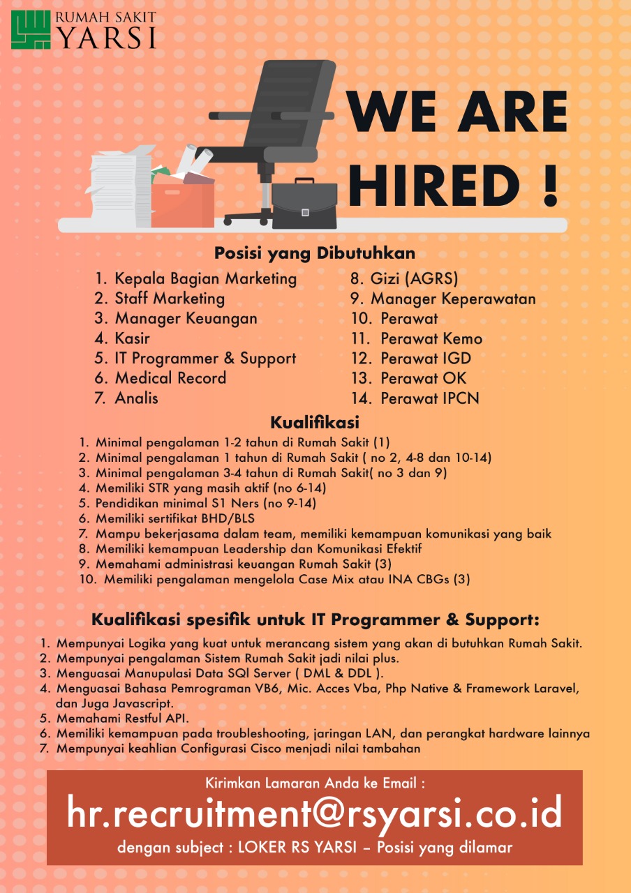 Detail Lowongan Rumah Sakit 2020 Nomer 11