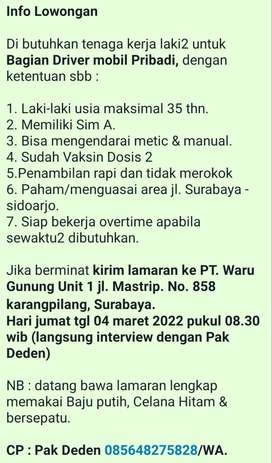 Detail Lowongan Supir Pribadi Rumah Tangga Surabaya Nomer 11