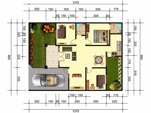 Detail Luas Tanah Rumah Tipe 36 Nomer 17