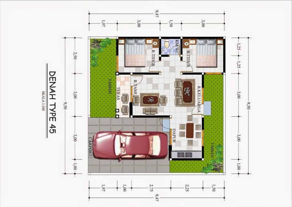 Detail Luas Tanah Rumah Tipe 36 Nomer 45