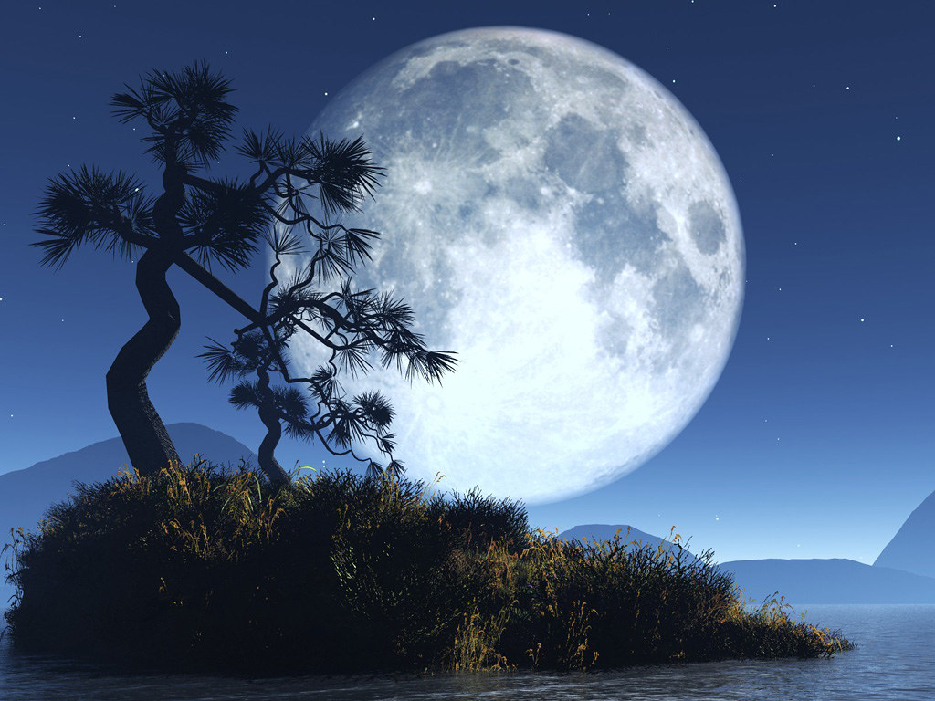Detail Pemandangan Bulan Purnama Nomer 3