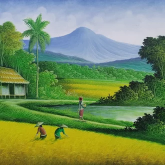 Detail Pemandangan Gunung Dan Sawah Nomer 48