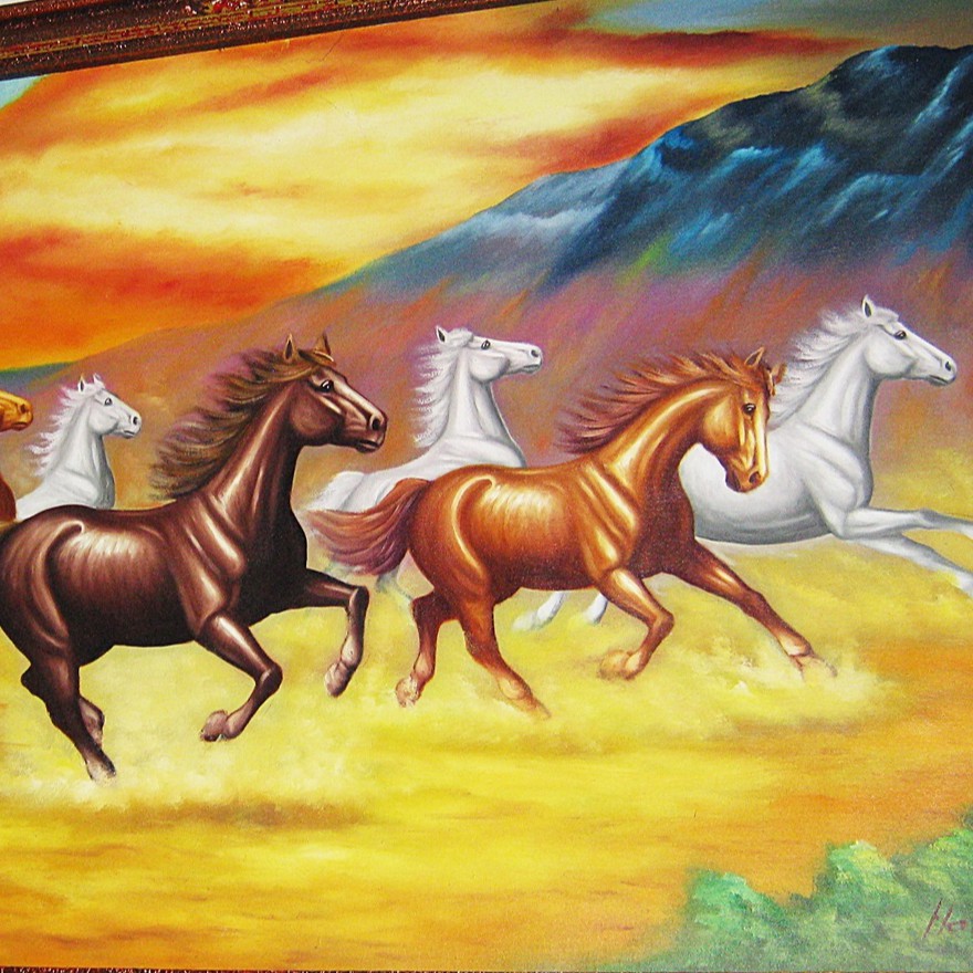 Lukisan 8 Kuda Berlari - KibrisPDR