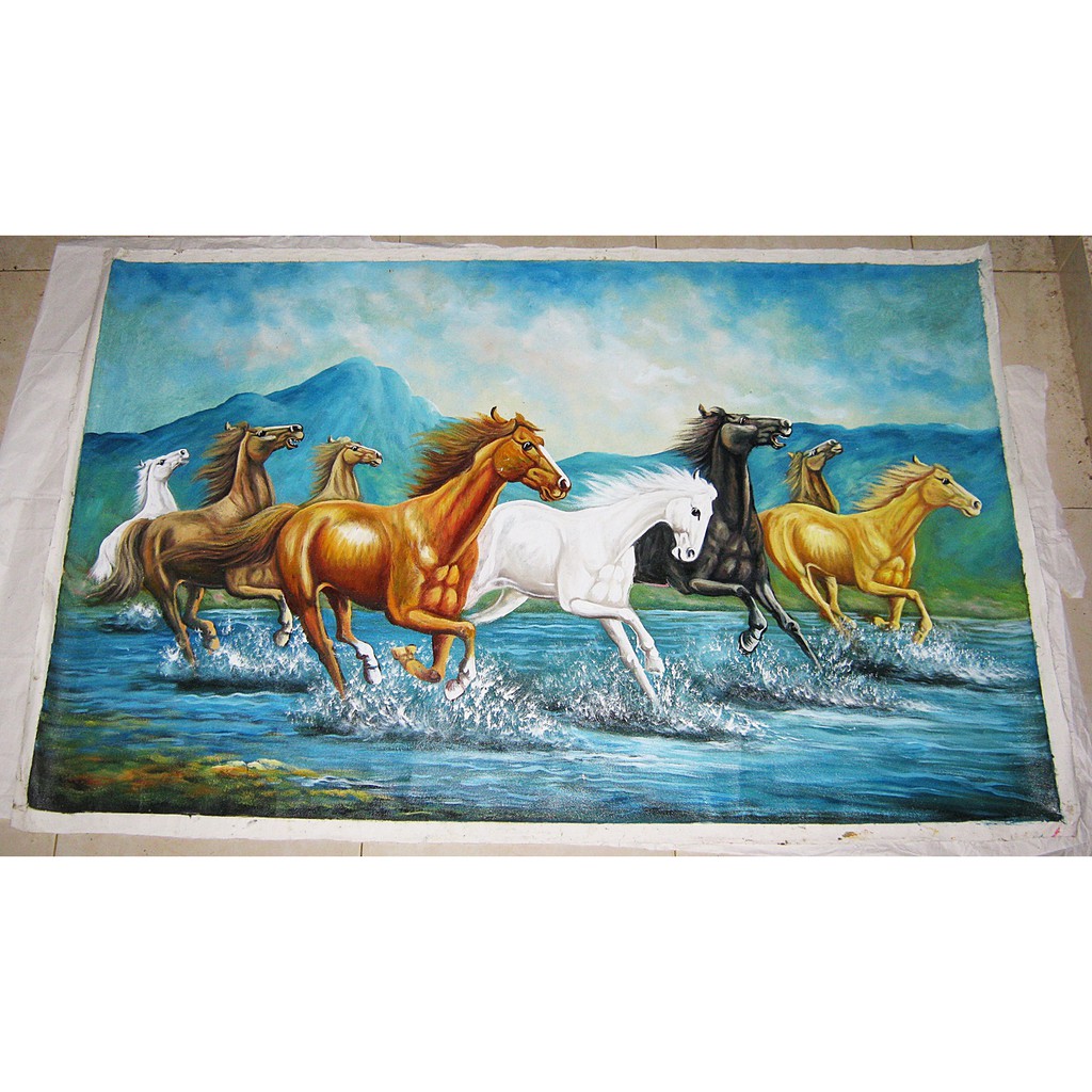 Detail Lukisan 8 Kuda Berlari Nomer 12