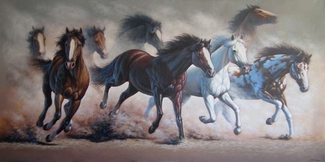 Detail Lukisan 8 Kuda Berlari Nomer 47