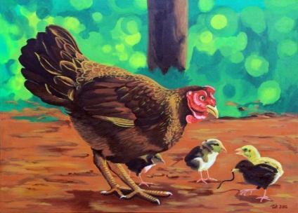 Detail Lukisan Anak Ayam Nomer 29