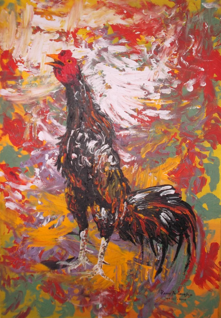 Detail Lukisan Ayam Jago Tarung Nomer 31