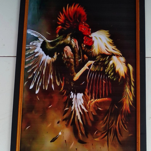 Detail Lukisan Ayam Jago Tarung Nomer 8