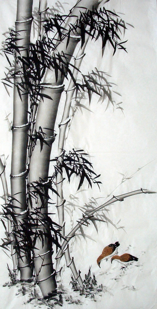 Detail Lukisan Bambu Hitam Putih Nomer 16