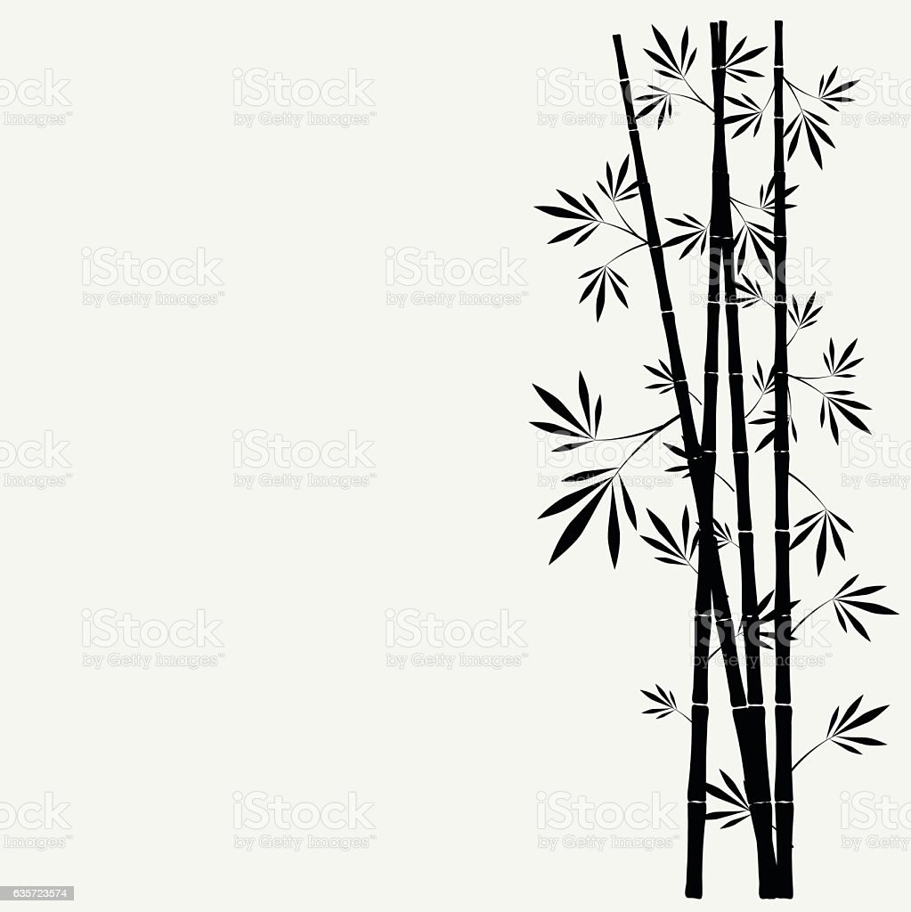 Detail Lukisan Bambu Hitam Putih Nomer 4