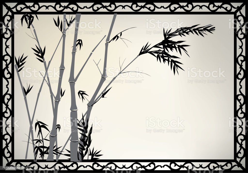 Detail Lukisan Bambu Hitam Putih Nomer 29
