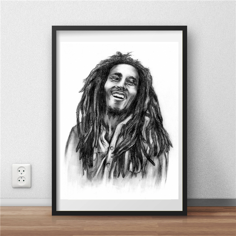Detail Lukisan Bob Marley Nomer 13