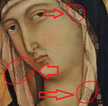 Detail Lukisan Bunda Maria Dan Bayi Yesus Di Museum Louvre Nomer 9