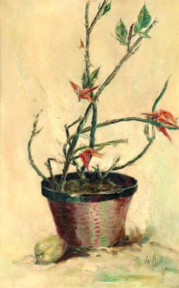 Detail Lukisan Bunga Dalam Pot Nomer 5