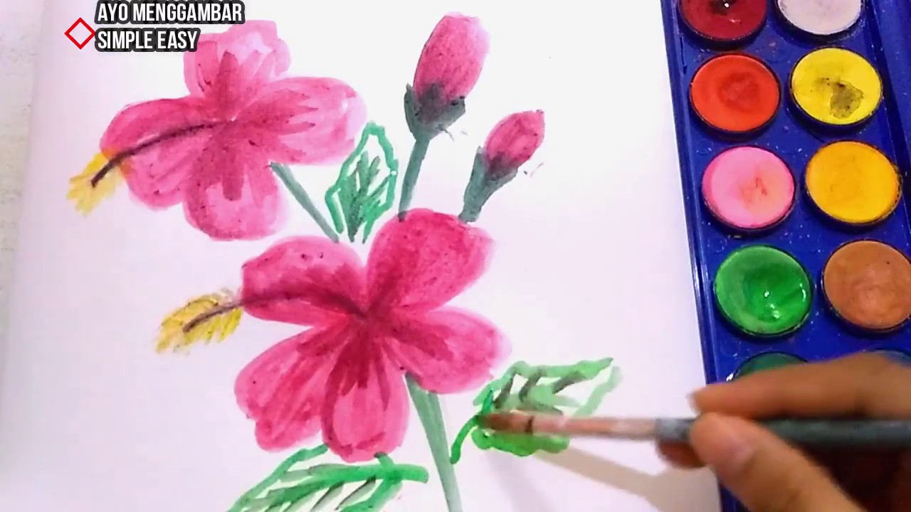 Detail Lukisan Bunga Dengan Cat Air Nomer 2