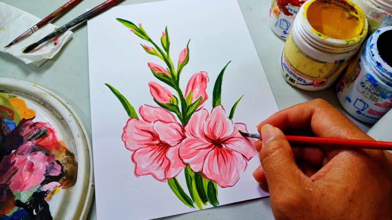 Detail Lukisan Bunga Dengan Cat Air Nomer 6
