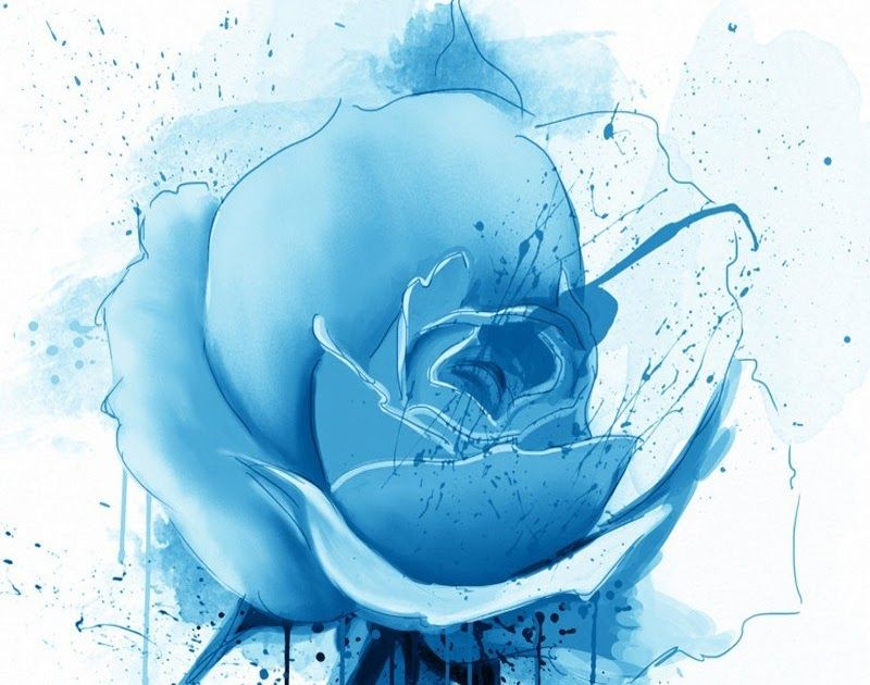 Detail Lukisan Bunga Mawar Biru Nomer 4