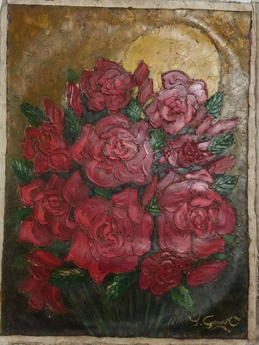 Detail Lukisan Bunga Mawar Merah Nomer 4
