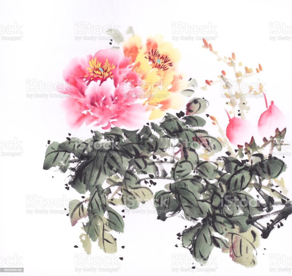 Detail Lukisan Bunga Peony Nomer 25