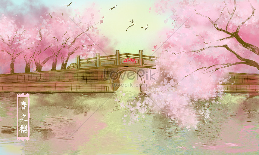 Detail Lukisan Bunga Sakura Musim Semi Nomer 10